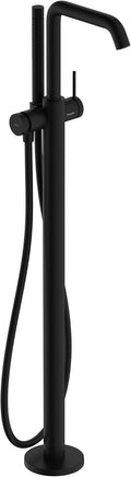hansgrohe Tecturis S -Handle 39-inch Tall Freestanding Bathtub Faucet with Handshower in Matte Black, 73440671