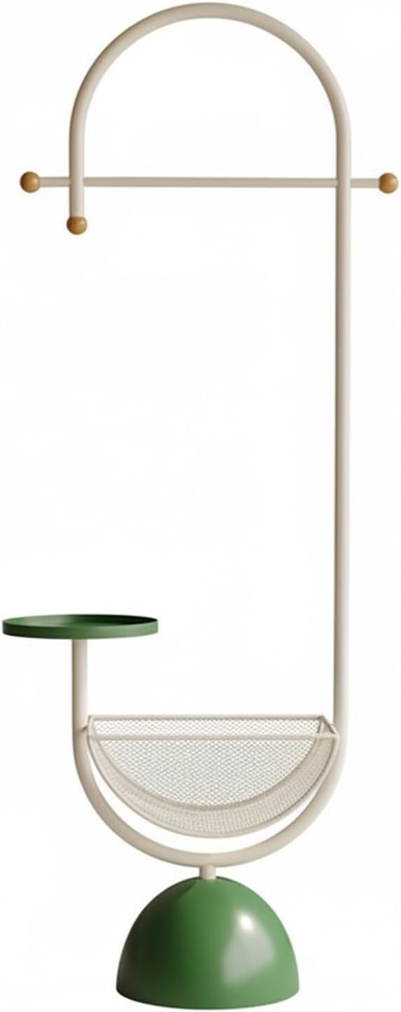 Metal hall tree, Coat Rack Freestanding with multi-tier organizer, Sturdy Coat Tree, Modern Coat Hanger Stand for Entryway, Living Room, Bedroom,Office(Green)