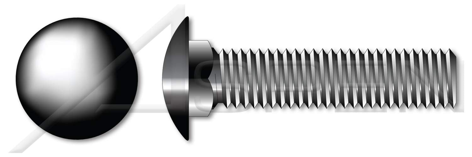 (1000 pcs) 1/4'-20 X 3-1/2', Carriage Bolts, Round Head, Square Neck, Full Thread, A307 Steel, Black Oxide