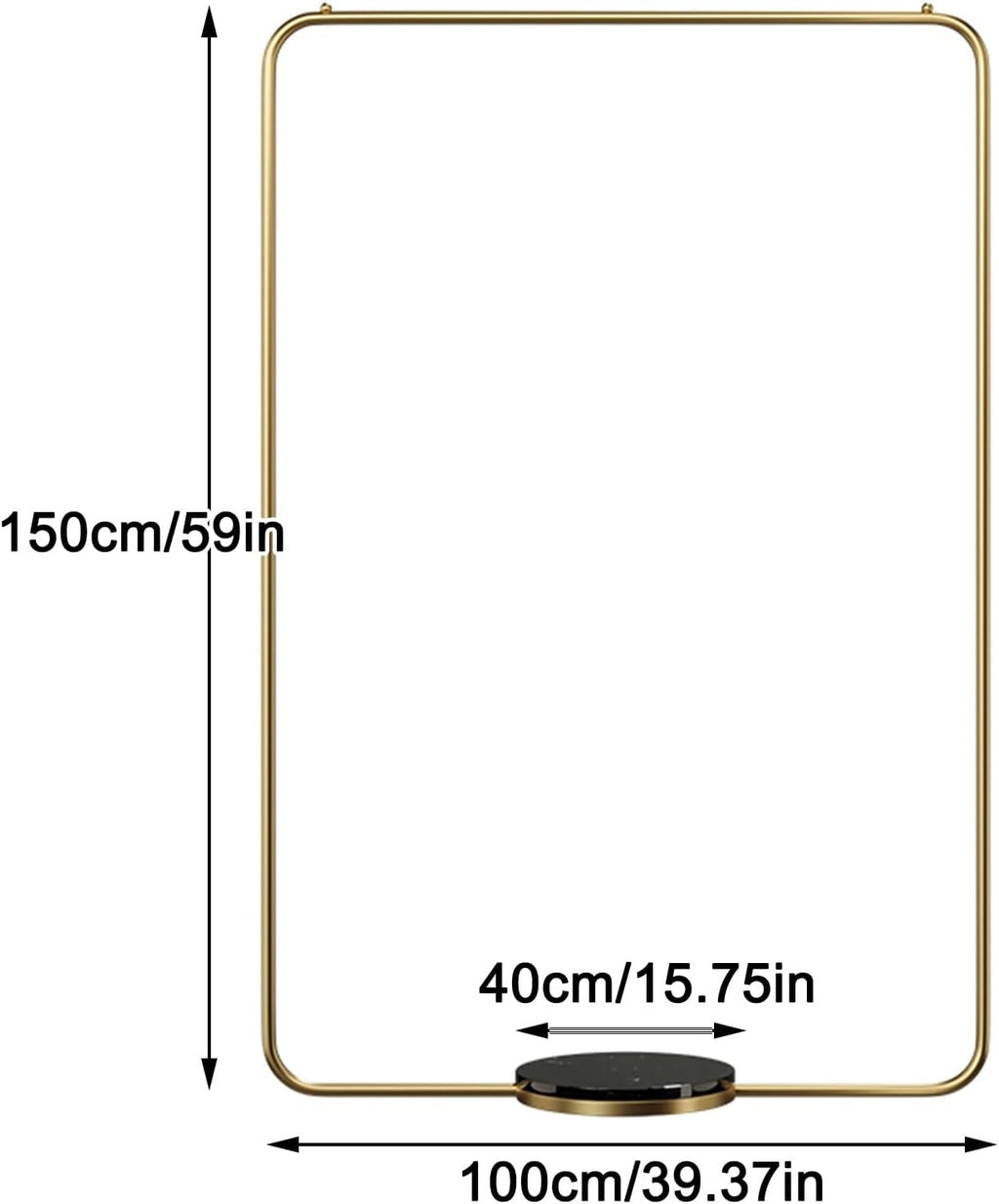 Garment Rack Gold, Metal Heavy Duty Clothes Rack Freestanding Wardrobe Storage Rack With Single Rods For Bedrooms, Clothing Store, Laundry Room, Living Room(Gold (Black Marble),39.4in)