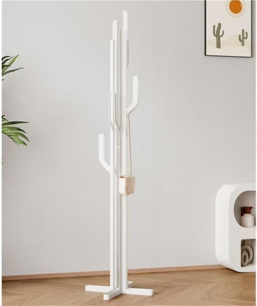 Creative Coat Rack Freestanding Tree-Shaped Clothing Rack Garment Racks for Entrance Living Room Small Space Solid Construction(White)