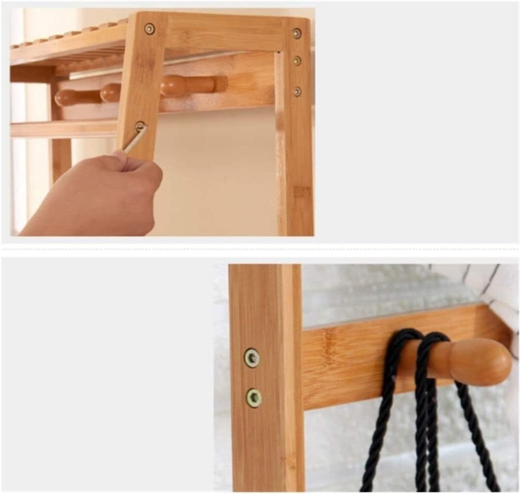 Coat Rack Coat Stands Heavy Duty Adjustable Clothing Rail Garment Clothes Rack Collapsible with Hooks for Shoes Hats Scarves Floor Standing Coat Rack