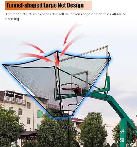 Automatic Basketball Return System - Effortless Ball Retrieval for Hoop Floor Standing & Rolling Net Catcher Ideal for Indoor & Outdoor Play