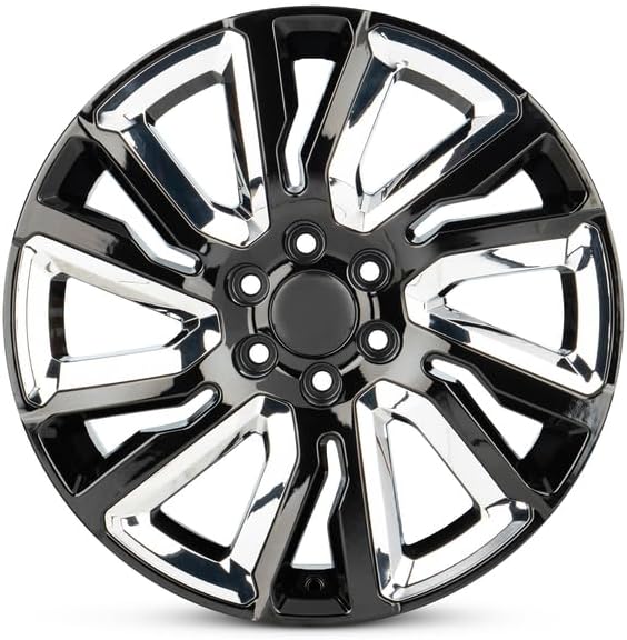New OEM Replacement Wheel for 2019-2021 Dodge Ram 1500 22x9 inch Aluminum Rim Black With Chrome Inserts Black Fit 275/50R22