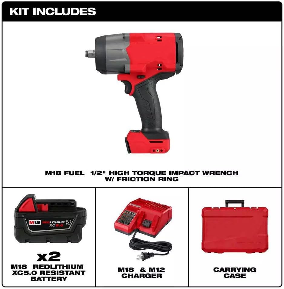 Impact Wrench, Impact Driver, Tool Kit, for Milwaukee 2967-22 M18 Fuel 18V 1/2' High Torque Impact Wrench Friction Ring Kit