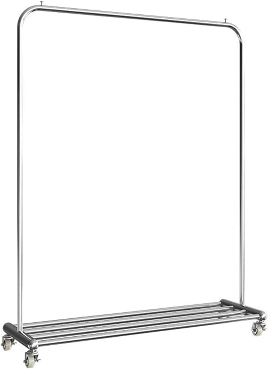 Heavy Duty Garment Rack Heavy Duty Clothes Rail On Wheels Silver Stainless Steel Clothing Rack with Shelves Freestanding Coat Rack for Bedroom and Living Room Large Capacity (80X40X160CM)