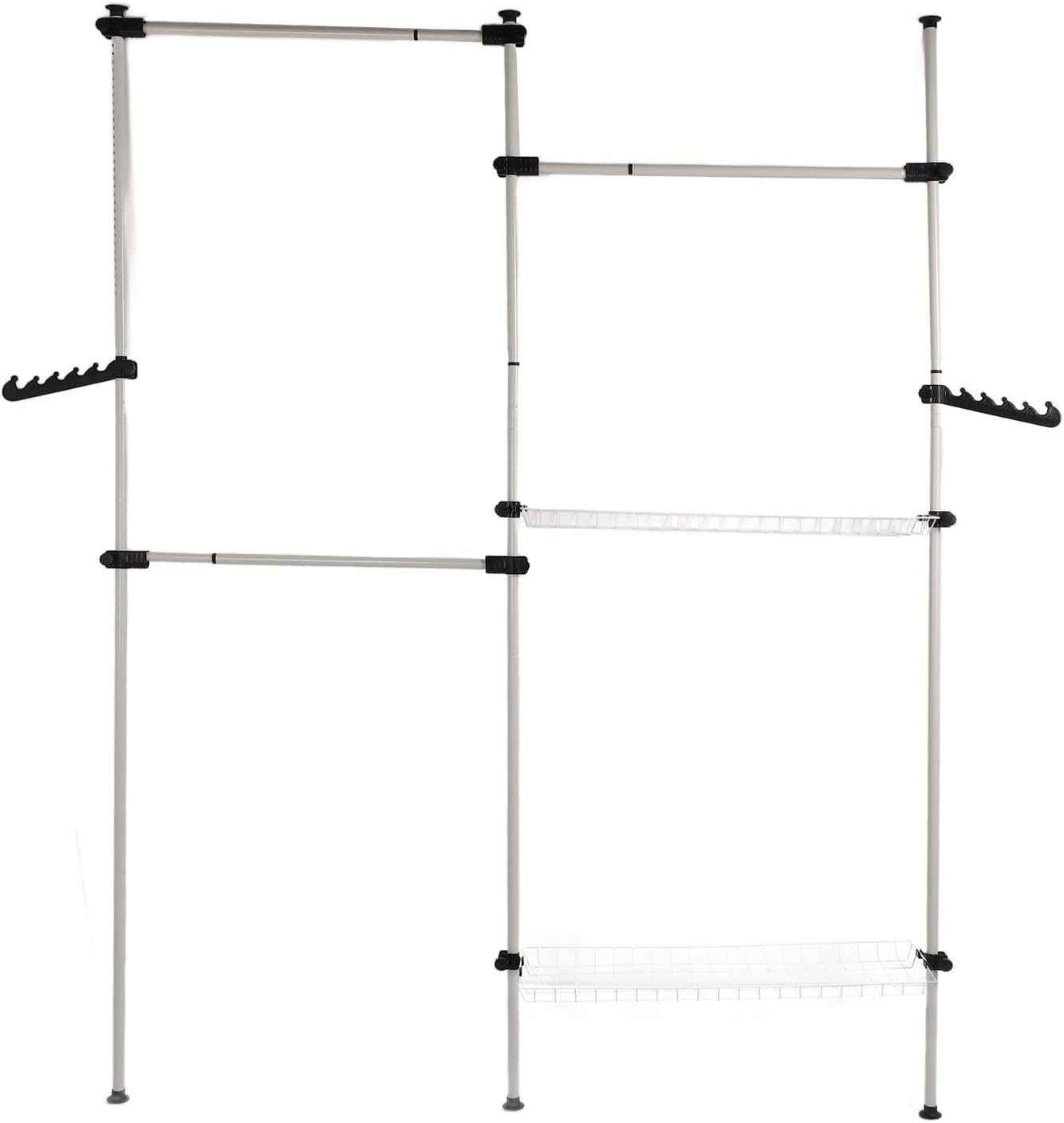 Portable Indoor Garment Rack, Heavy Duty Adjustable Clothes Hanger, DIY Tools Free - Stable Support, Space Saving Storage, Ideal for Household Use