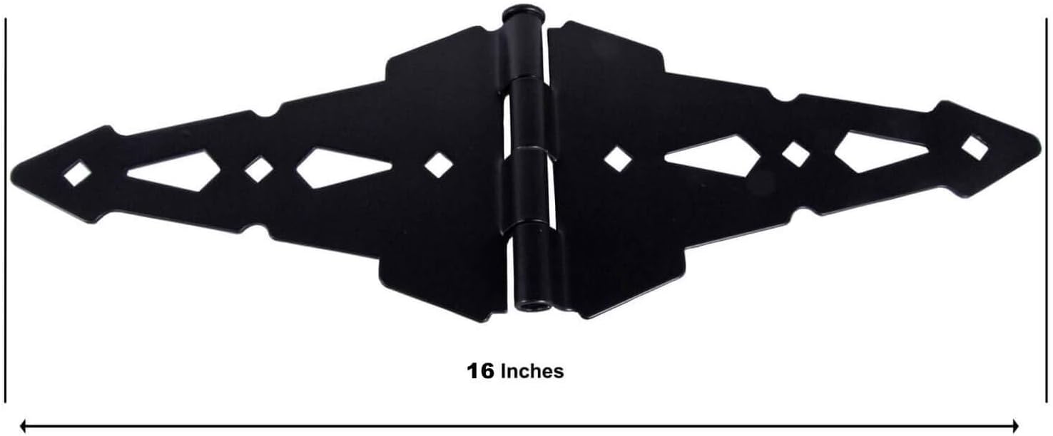 Black Western Style Wood Fence, Single Gate Kit, 8' Strap Gate Hinges, Gate Latch Opens from Both Sides - CASE Qty 6