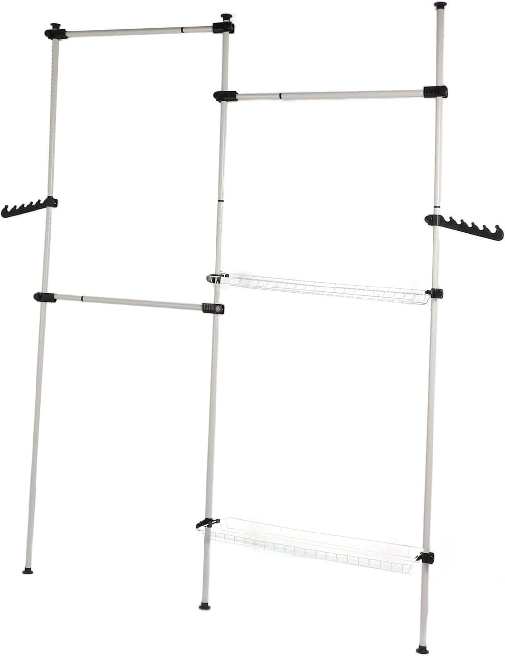 Portable Indoor Garment Rack, Heavy Duty Adjustable Clothes Hanger, DIY Tools Free - Stable Support, Space Saving Storage, Ideal for Household Use