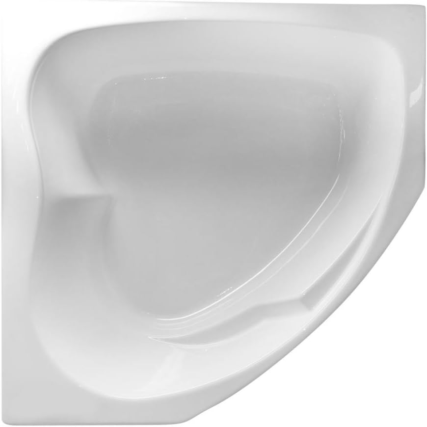 Carver Tubs - SKC5555 - Soaking Acrylic Corner Bathtub - 55'L x 55'W x 18.5'H - Two Person White Triangle Heart Tub
