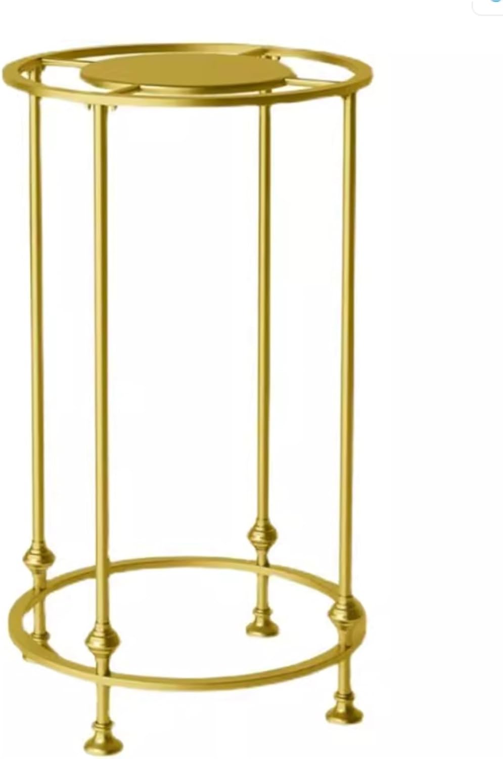 Sturdy Metal Garment Rack, Round, Floor Standing Clothing Display Stand, Multi-Purpose, Heavy Duty, for Bedroom Boutique Commercial Shop Laundry Room(Gold,80 * 130cm)