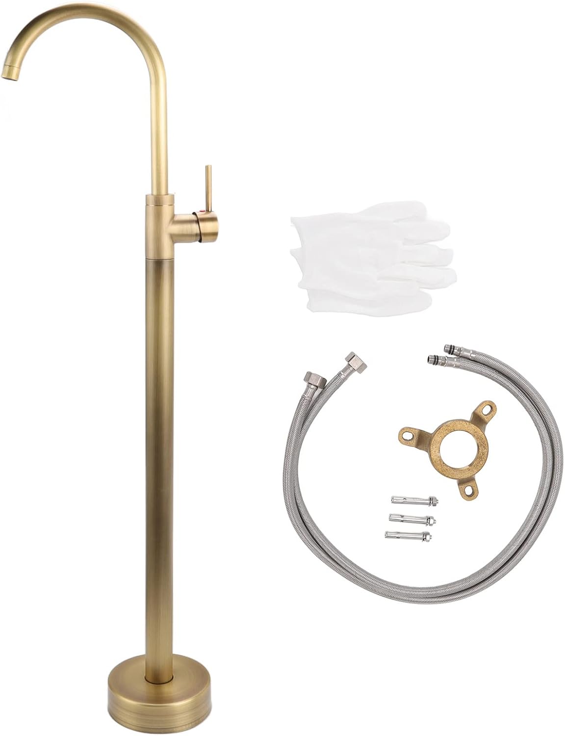 Freestanding Bathtub Faucet, Resist Shower Faucet for Column Type Basin Stainless Steel (Antique)