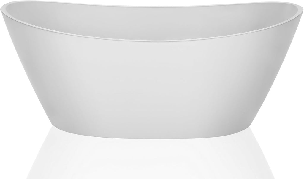 Freestanding Bathtub Acrylic Soaking SPA Modern Stand Alone Bathtubs in White 67 Inch