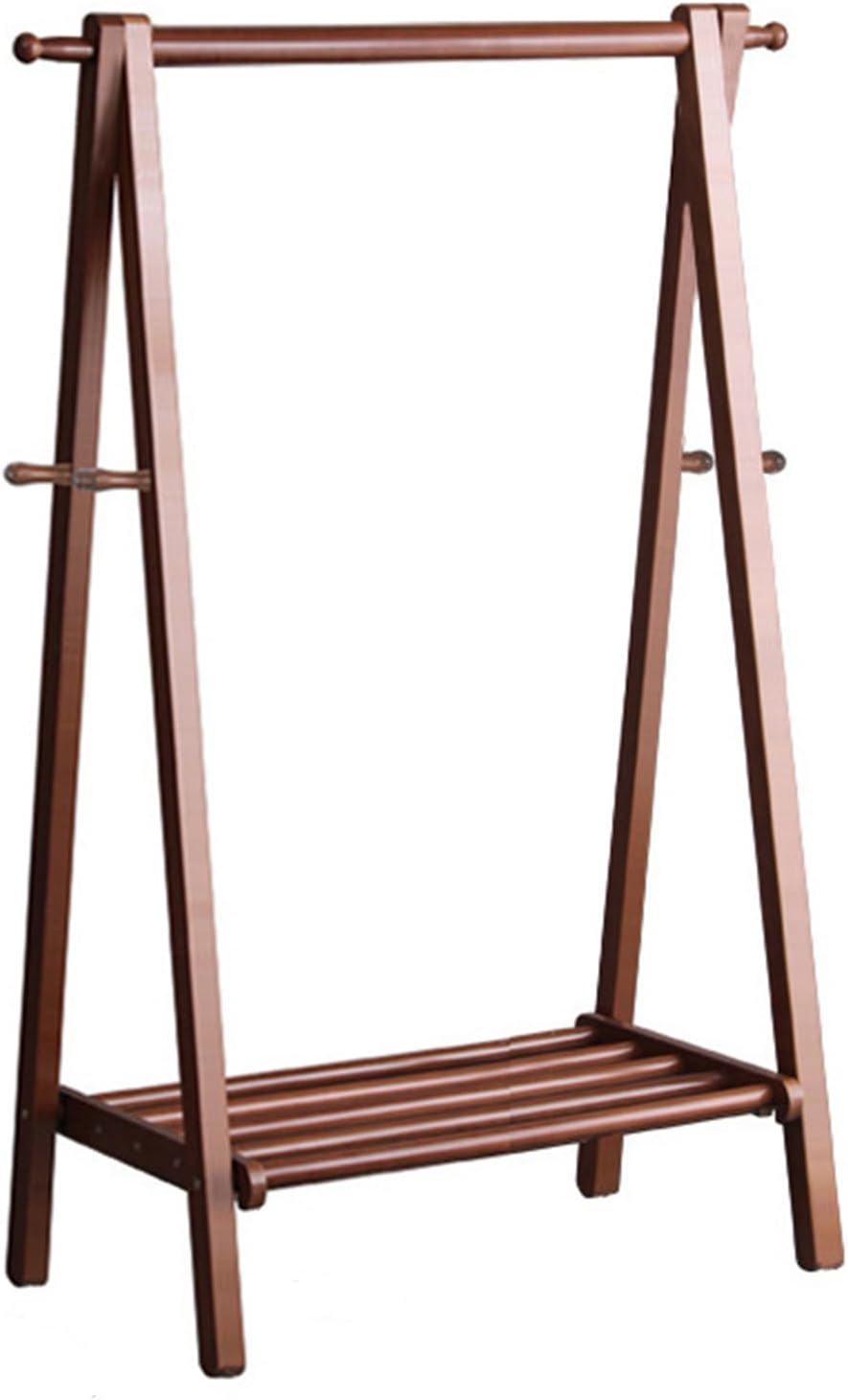 Bamboo Garment Rack Bamboo Small Clothes Rack,Bamboo Wood Garment Rack with Shelves, Narrow,Short Mini Cloth Racks for Hanging Clothes,Simple,Free Standing