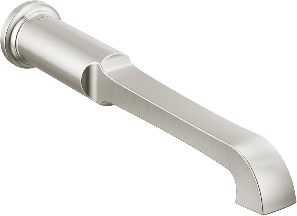 Delta Faucet Tetra Brushed Nickel Wall Mount Tub Filler, Brushed Nickel Tub Faucet, Freestanding Bathtub Faucet, Tub Filler, Lumicoat Stainless T5789-SS-PR-LHP-WL (Valve and Handles Not Included)
