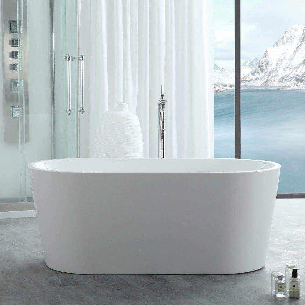 Vintage Tub & Bath Chloe 55 Inch Acrylic Double Ended Freestanding Tub - No Faucet Drillings