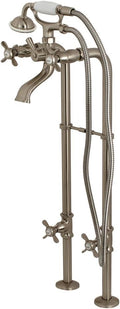 Kingston Brass CCK285K8 Freestanding Tub Faucet, 28' Length, Brushed Nickel