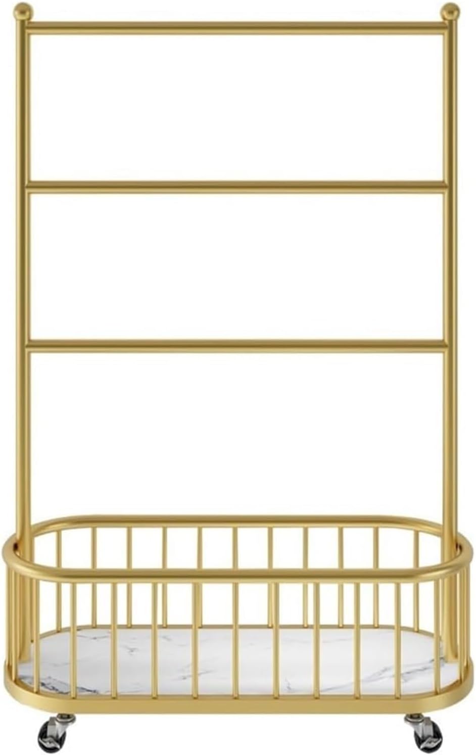 Clothes Rail Garment Rack 3-Tier Floor-Standing Bra Rack, Metal Underwear Panty Shorts Display Stand with Wheels, Storage Shelf for Bedroom/Boutique/C