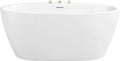 PROFLO PFFSOI5931 Cornwall 59' Free Standing Acrylic Soaking Tub with Center Drain, Drain Assembly, and Overflow - White