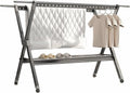 Laundry Drying Rack Clothes Drying Rack Collapsible Rolling Laundry Dryer Hanger with Casters for Indoor Retractable Garment Rack Clothes Drying Rack Outdoor Indoor