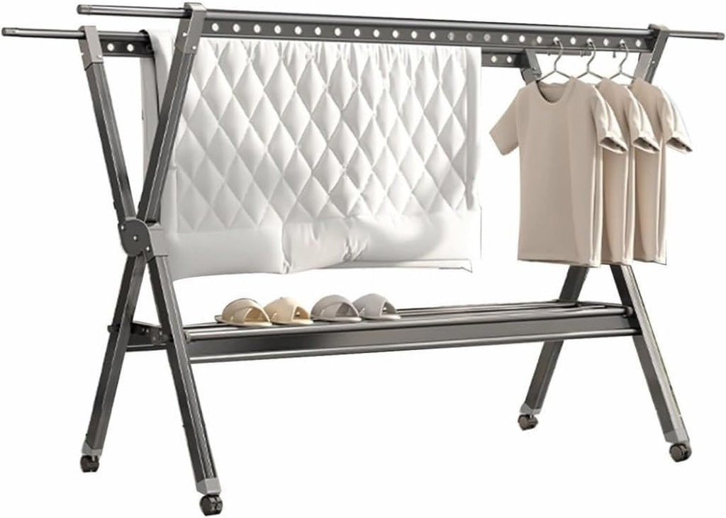 Drying Rack Clothing Clothes Rack Drying Clothes Drying Rack Collapsible Rolling Laundry Dryer Hanger with Casters for Indoor Retractable Garment Rack Laundry Racks for Drying Clothes