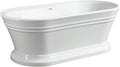 Vanity Art 59 x 30 Inches Freestanding Bathtub Acrylic Modern Stand Alone Soaking Tub with UPC Certified Slotted Overflow and Pop-up Center Drain, White VA6610-S