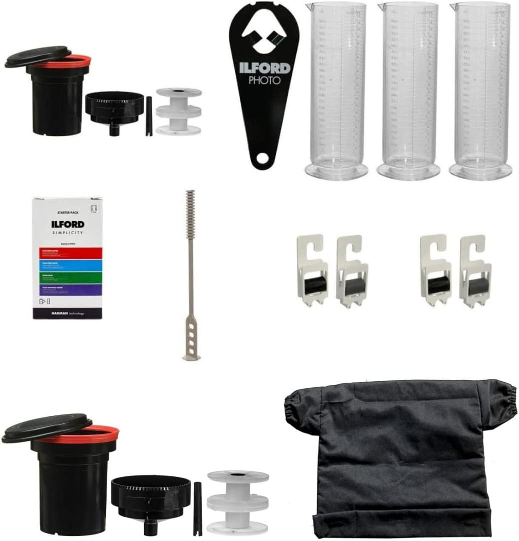 Patterson and Ilford Film Processing Kit Bundle with Extra Developing Tanks and Reels and Changing Bag (3 Items)