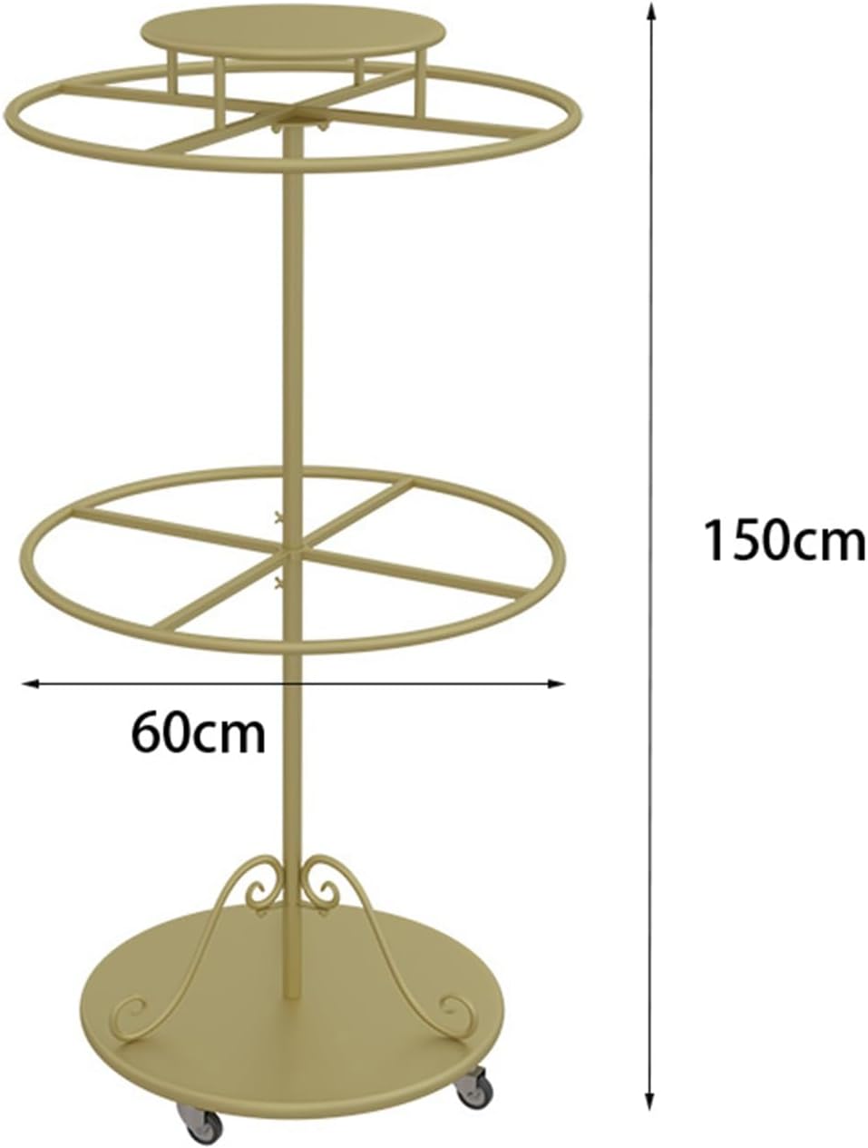 Gold Garment Rack with Casters, 360° Rotating Kids Clothing Display Rack with Top Shelf, Multi-Tier Metal Organizer for Children Clothes, Retail Boutique & Home Closet Storage