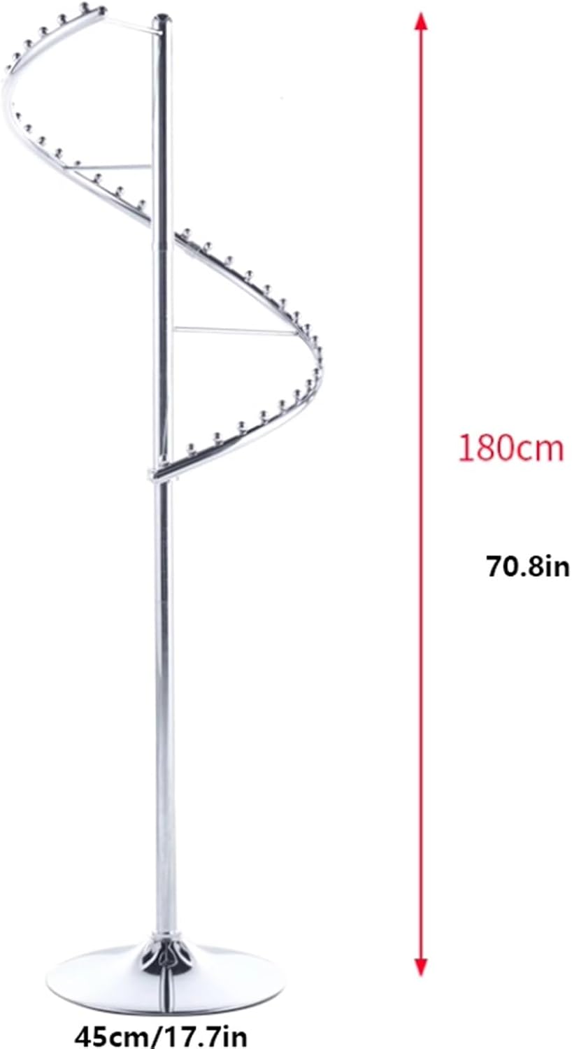Portable Spiral Round Garment Rack, Metal, 360° Rotating, Freestanding Hanging Clothing Display Stand, Heavy Duty, for Bedrooms, Living Rooms, 71in(Black)