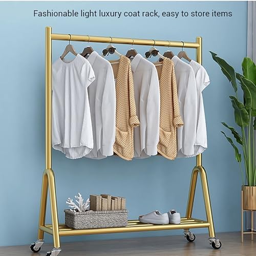 Heavy Duty Rolling Garment Rack with Shelves - Mobile Closet Organizer for Clothes, Dresses, and Accessories - Perfect for Storage in Bedrooms and Retail Spaces