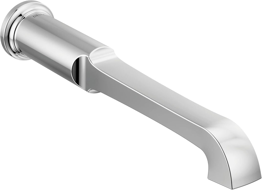 Delta Faucet Tetra Chrome Wall Mount Tub Filler, Chrome Tub Faucet, Freestanding Bathtub Faucet, Delta Tub Filler, Lumicoat Chrome T5789-PR-LHP-WL (Valve and Handles Not Included)