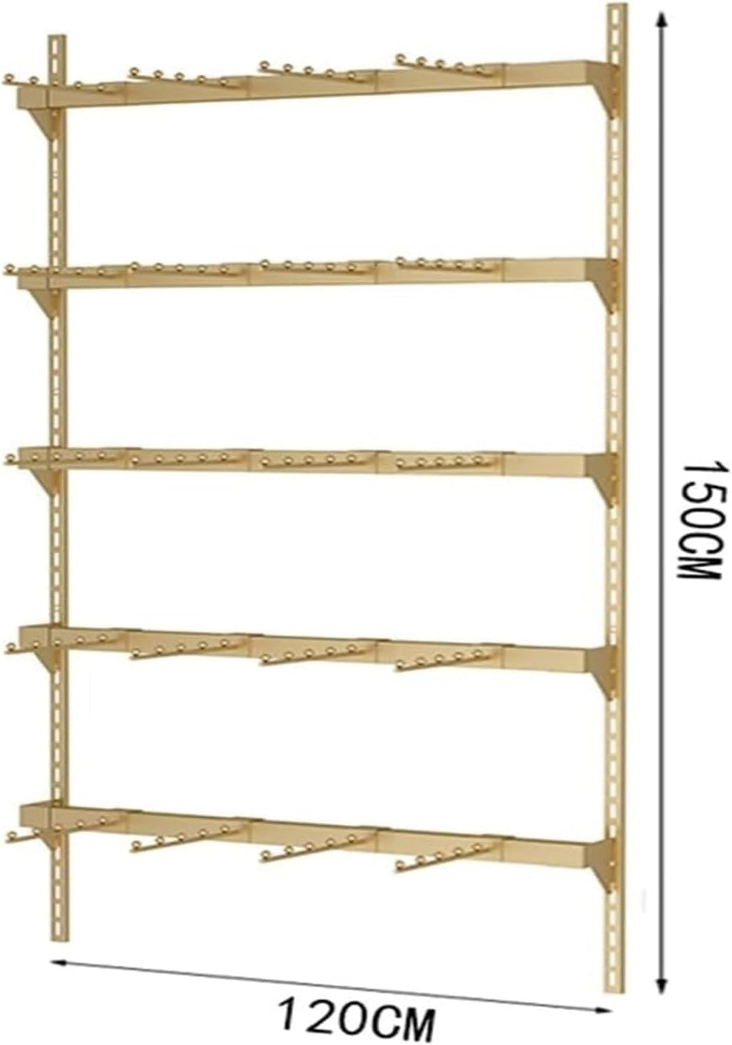Clothes Rail Garment Rack 5 Tiers Wall Mounted Underwear Store Bra Display Rack, Socks Organizer Display Stand, Metal Storage Rack for Retail Stores/Farmers Markets(Wh