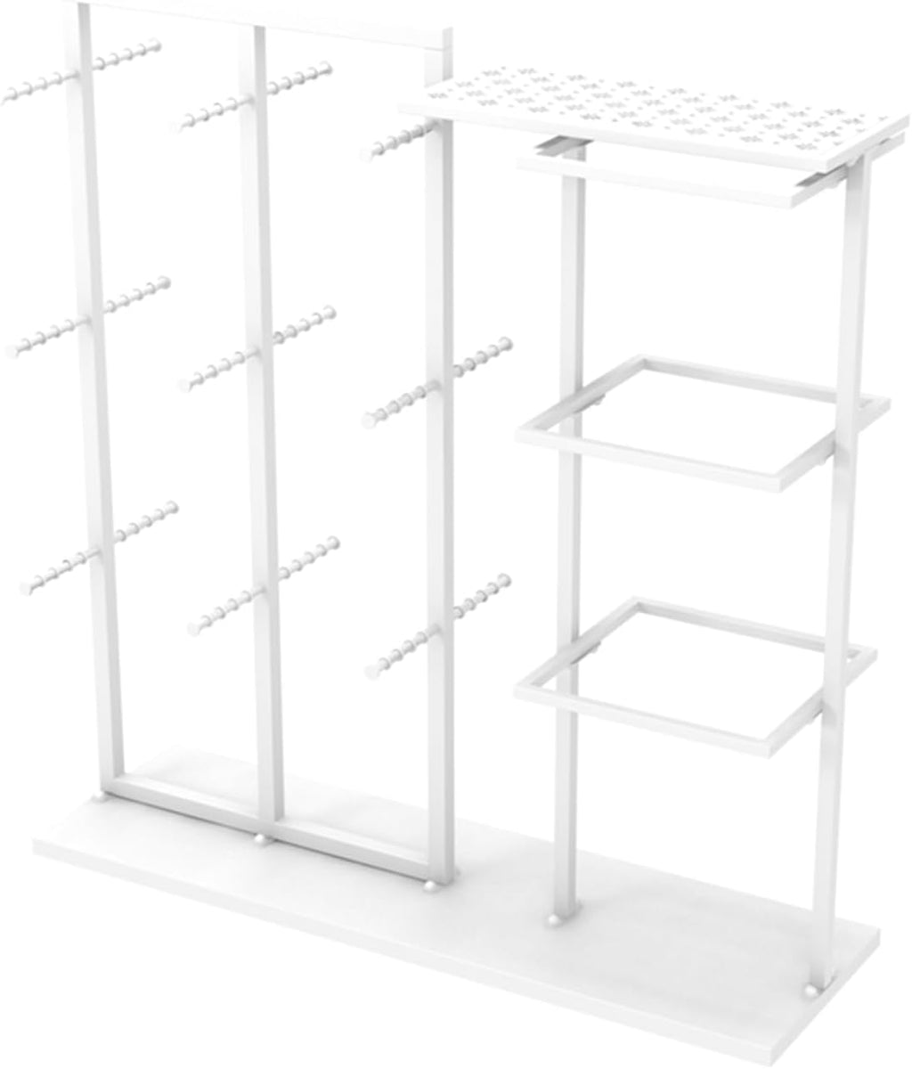 Display Stand Freestanding Clothing Store Organizer Rack, Underwear Rack, Retail Store Scarf Panty Shorts Bra Silk Shawl Display Stand for Boutique/Cloth Store,White B-130X40X135CM