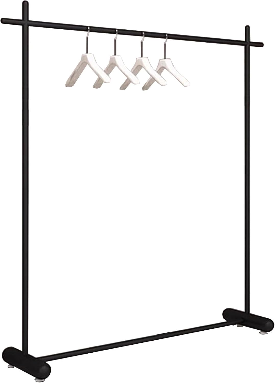 Heavy duty Garment rack Modern Black Wrought Iron Clothing Rack For Hanging And Display Clothes Freestanding Coat Rack For Bedrooms And Boutiques Commercial Metal Clothes Rail Easy To Assemble ( 150X