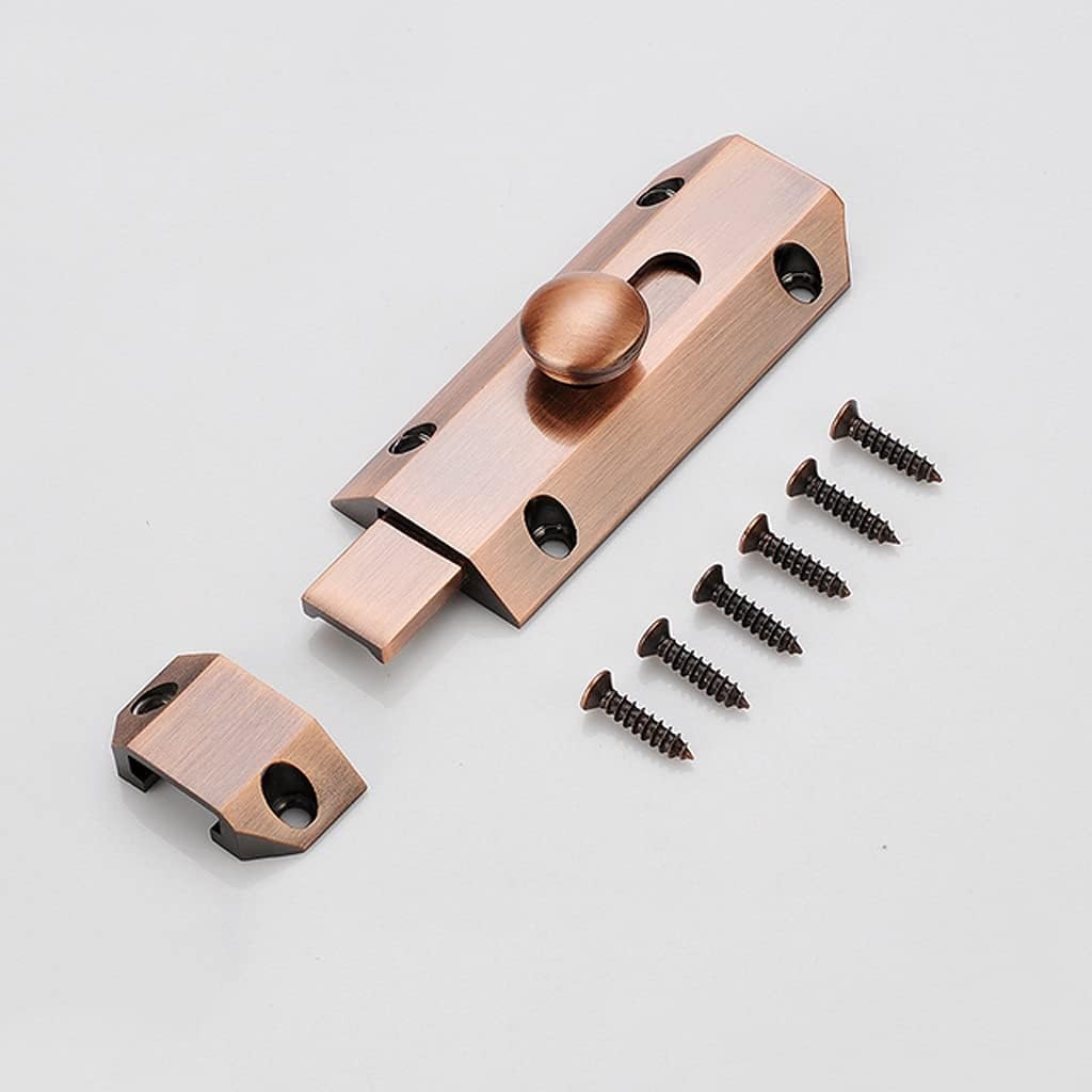 JSEIAJB Top Selling Brass Doors Slide Latch Lock Bolt Barrel Home Gate Safety Hardware Screws Bathroom(Red Bronze)