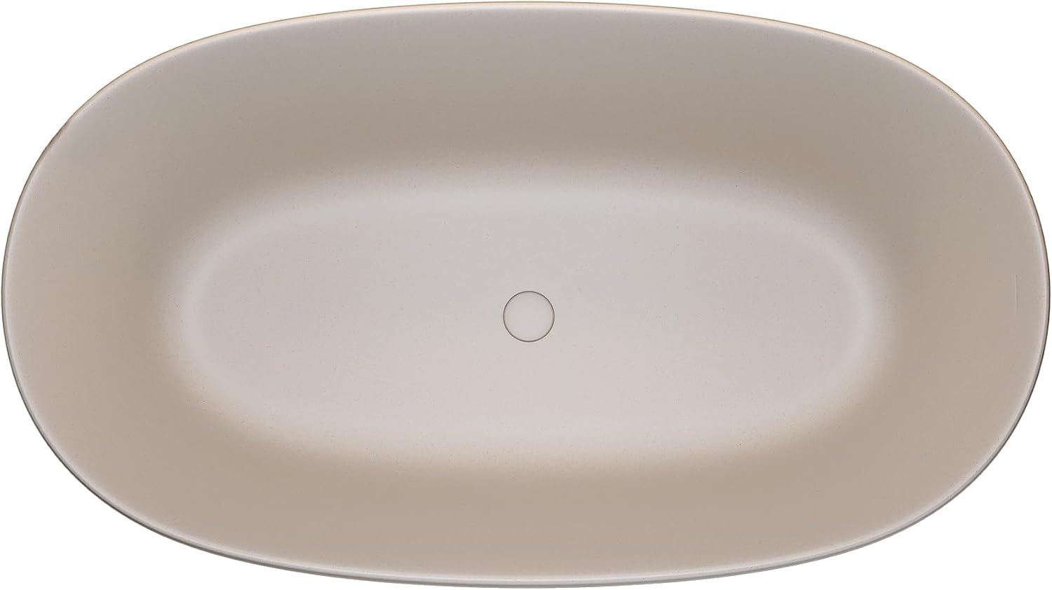 KEIKI 51'' Freestanding Bathtub, Resin Stone Soaking Bathtub, Solid Surface Modern Tubs with Overflow and Pop-up Drain, Beige