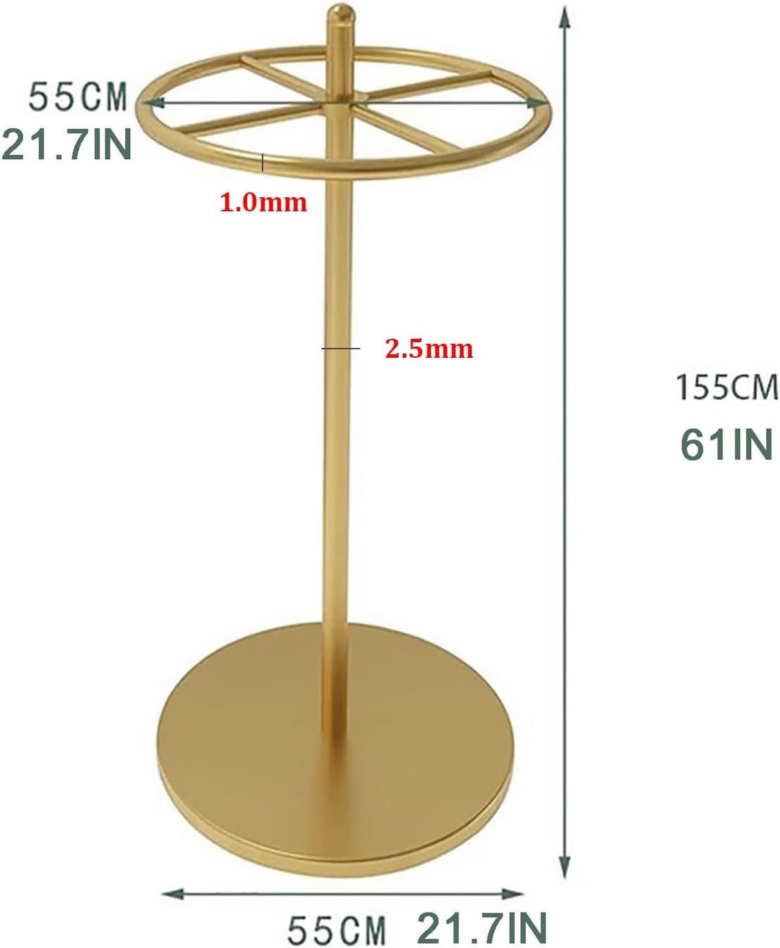 Freestanding Round Garment Rack, Floor Standing Rotatable Clothing Retail Display stand, Clothing Store Underwear Hats Show Shelf, for Retail Store(White)