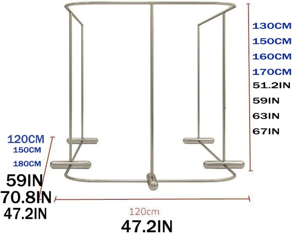 Clothing Garment Rack Heavy Duty 47.2 59 70.9in Freestanding Clothes Hanger Organizer, Space Saving Shop Hanging Clothes Rack for Laundry Boutiques Display(180 * 120 * 170cm/70.9 * 47.2 * 67in)