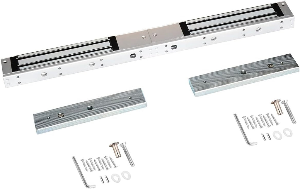 Dual Door Magnetic Lock with Z and L Bracket 600lbs Holding Force Electromagnetic Lock for Double Door Access Control System