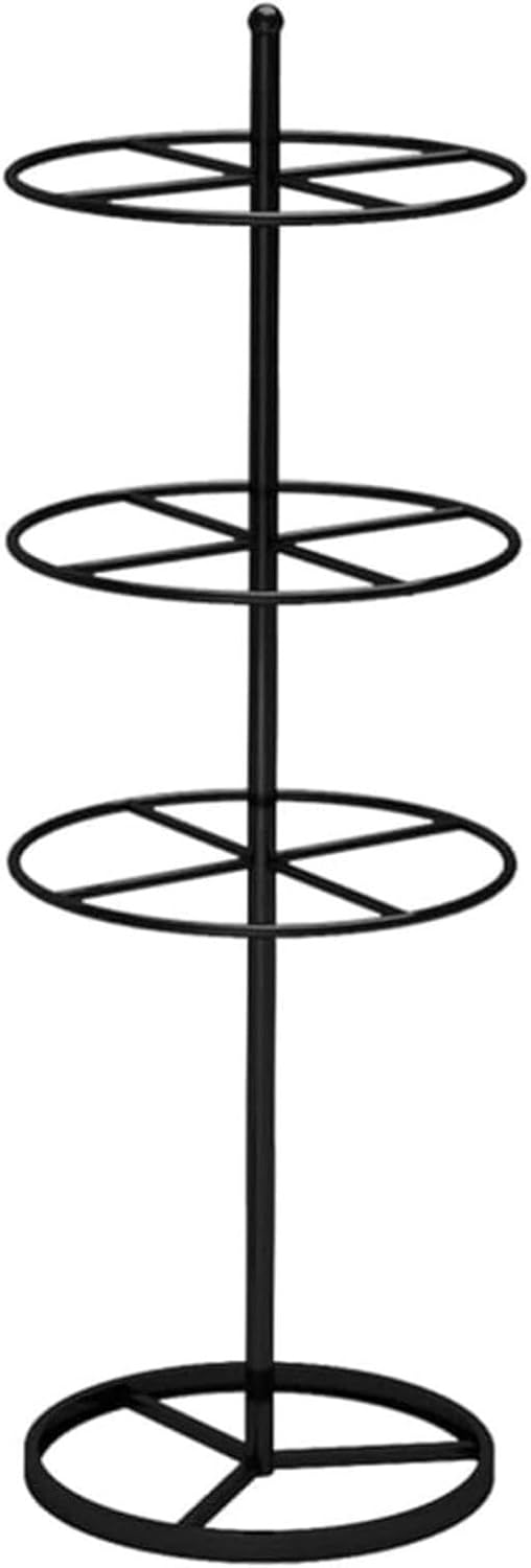 Commercial 3/4-Tier Round Garment Display Stand - Freestanding Merchandising Rack for Bras, Shorts, Socks & Underwear - White Retail Store Fixture & Organization Rack(Black,3)