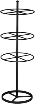 Commercial 3/4-Tier Round Garment Display Stand - Freestanding Merchandising Rack for Bras, Shorts, Socks & Underwear - White Retail Store Fixture & Organization Rack(Black,3)