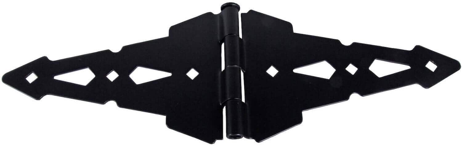 Black Western Style Wood Fence, Single Gate Kit, 8' Strap Gate Hinges, Gate Latch Opens from Both Sides - CASE Qty 6