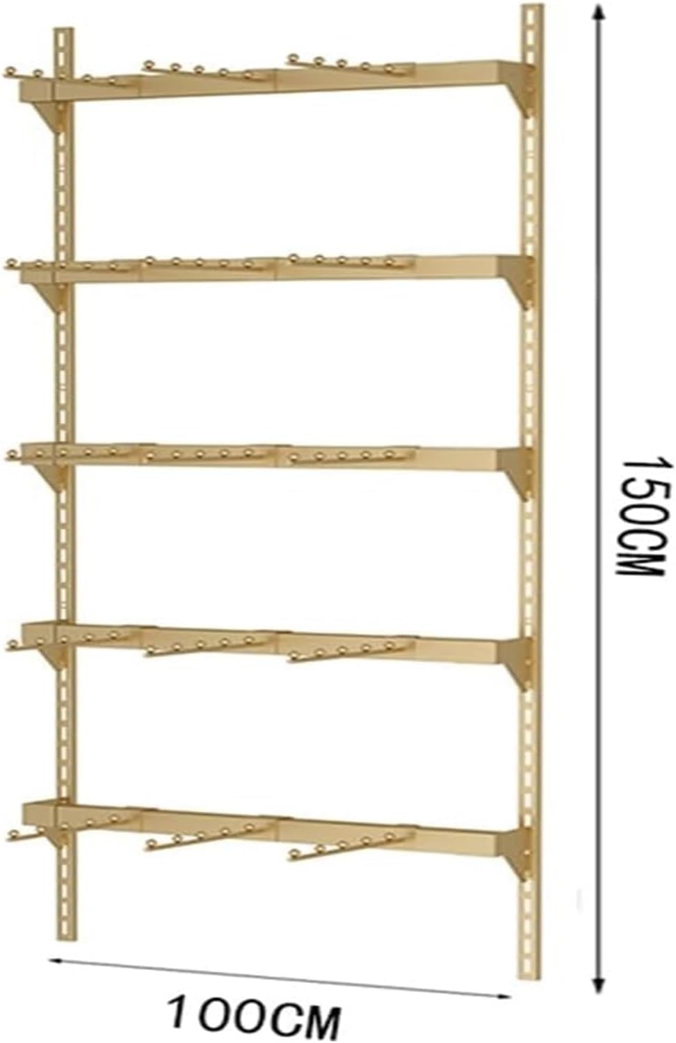 Clothes Rail Garment Rack 5 Tiers Wall Mounted Underwear Store Bra Display Rack, Socks Organizer Display Stand, Metal Storage Rack for Retail Stores/Farmers Markets(Go