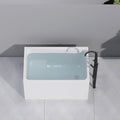 47' Acrylic Freestanding Bathtubs, Square Shaped Japanese Soaking Tub with Seat Design, Stand Alone Tubs W/Pop-UP Chrome Drain, Slotted Overflow, cUPC Certified (With Seat)