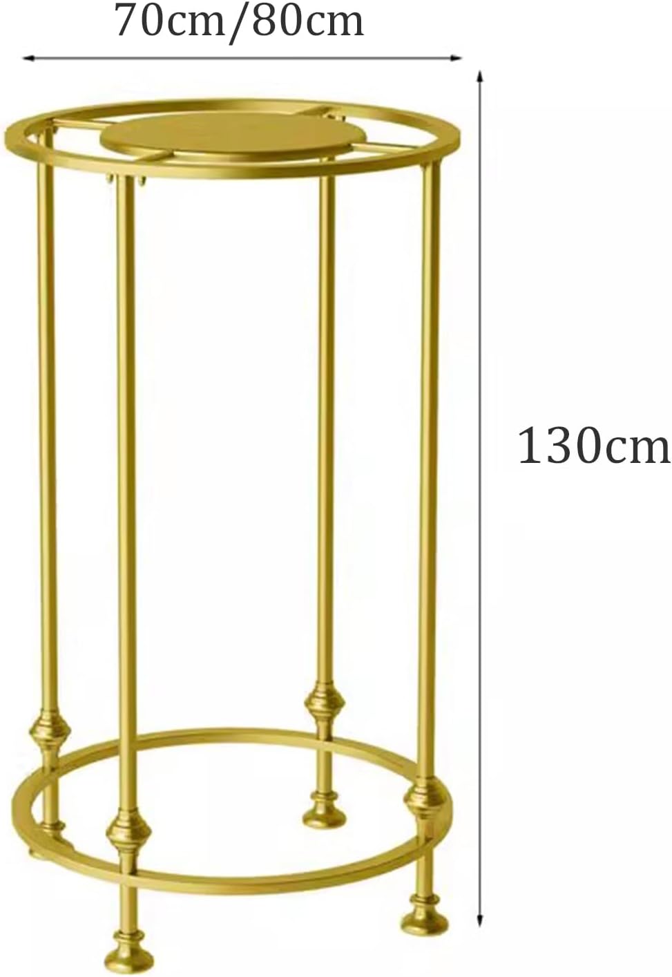 Freestanding Garment Racks, 70cm Metal Round Clothing Rack, Closet Organizer with Top Shelf, Commercial Clothing Store Display Stand for Hanging Clothes and Storage
