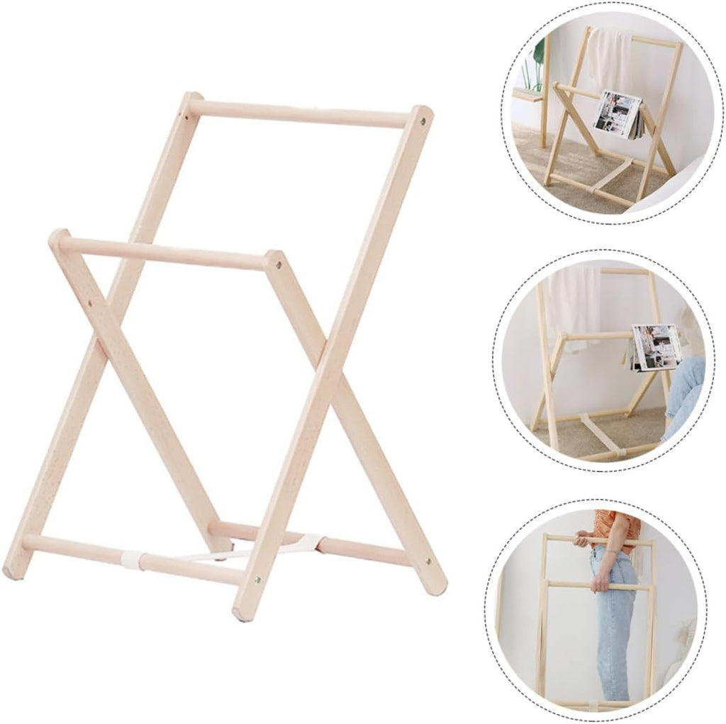 SHINEOFI Wood Coat Stand Clothes Storage Rack Freestanding Solid Wood Garment Rack for Bedroom Entryway with Multi-hook Design