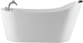 Empava 67'x 30' Freestanding Whirlpool Tub,560W Stand Alone Jetted Bathtub,Slipper Shape with Lumbar and Cervical Support, with 110V Power Plug, ETL Certified