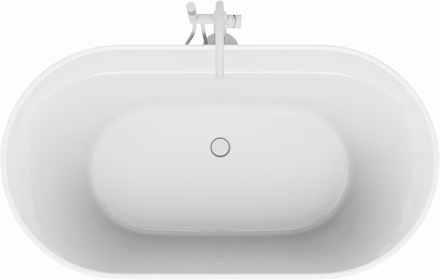DreamLine Encore 60 1/4 inch L x 32 1/4 inch W x 23 1/8 inch H Freestanding Acrylic Bathtub with White Drain