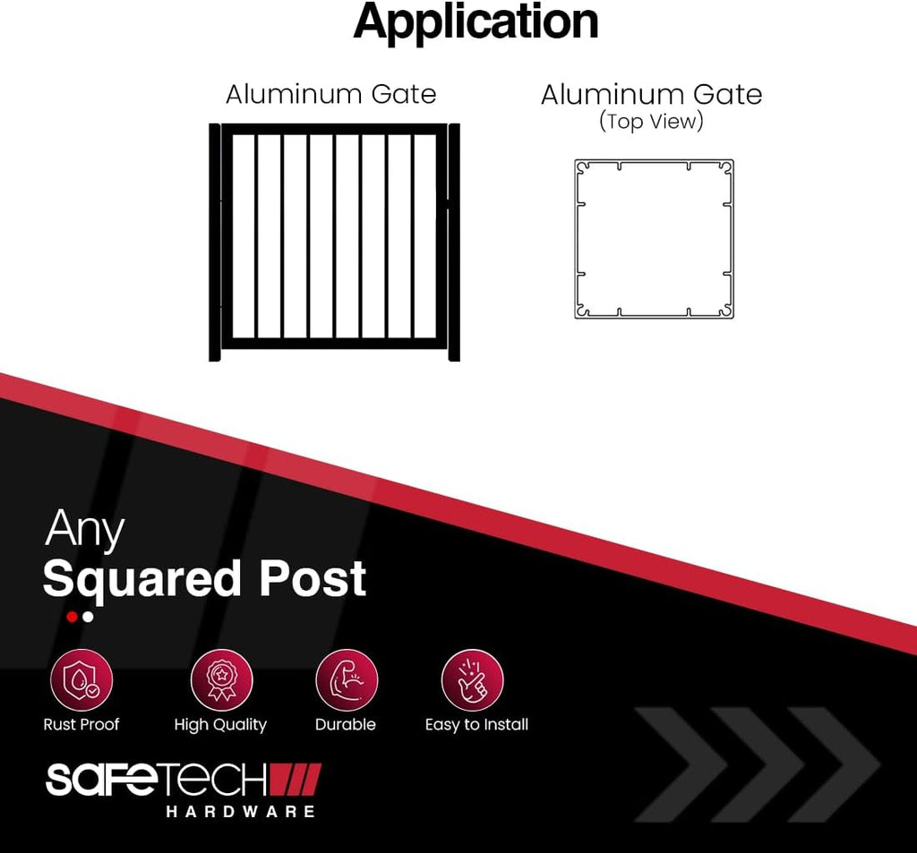 Safetech Hardware 22-Inch Push Lock Magnetic Top Pull Pool Gate Latch (SL-50H) & TopKlik Gate Hinges Bundle