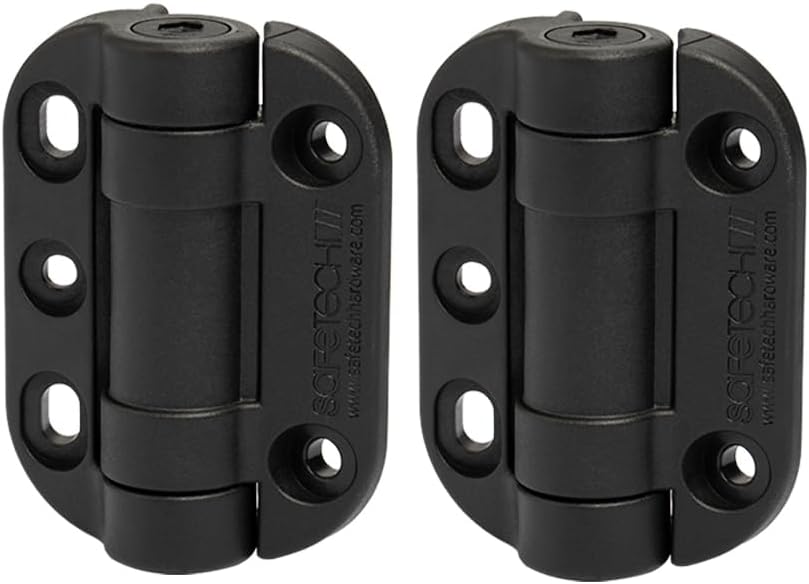 Safetech Hardware 10-Inch Push Lock Magnetic Top Pull Pool Gate Latch & Topkllik Gate Hinges Bundle